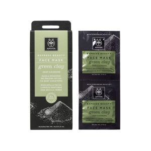 Express beauty maska za lice – zelena glina – temeljno čisti kožu 2×8 ml