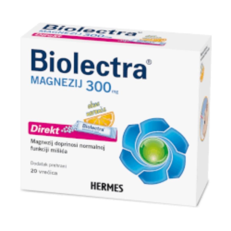 Biolectra Magnezij 300mg 20+ 4 vrećice OKUS NARANČE