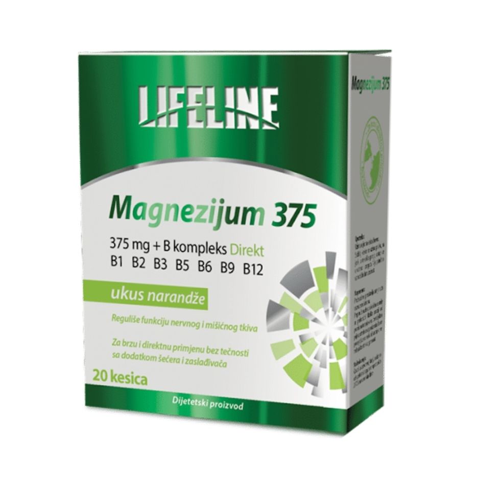 Lifeline magnezijum 375 + B kompleks 20 kesica