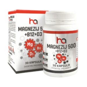 Magnezij 500 + B12 +D3 30 kapsula