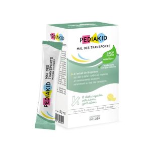 PEDIAKID kesice za otklanjanje mučnine pri putovanju s okusom limuna 10×5 ml