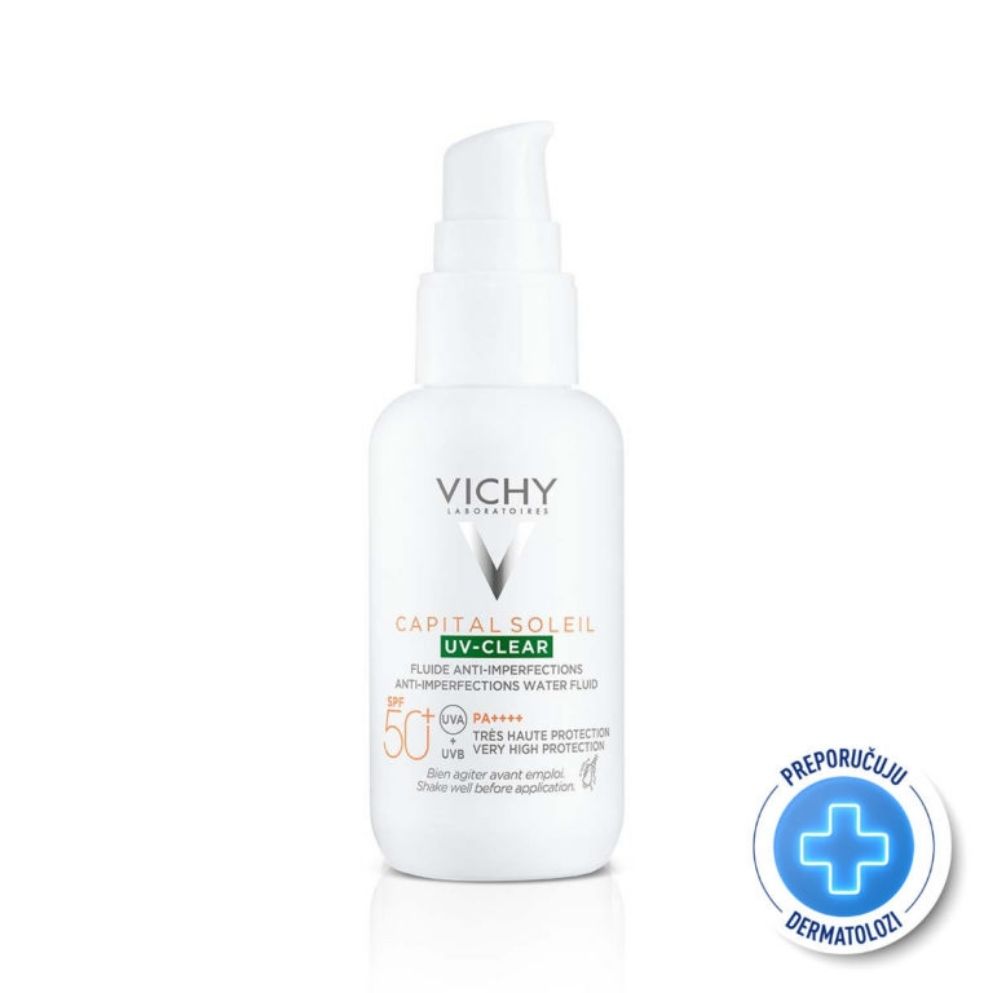Vichy Capital Soleil UV-CLEAR fluid za zaštitu od sunca protiv nepravilnosti SPF50+ 40 ml