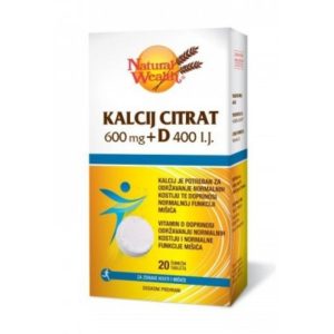 N.W. Kalcijev citrat 600 mg + D 400 effe.