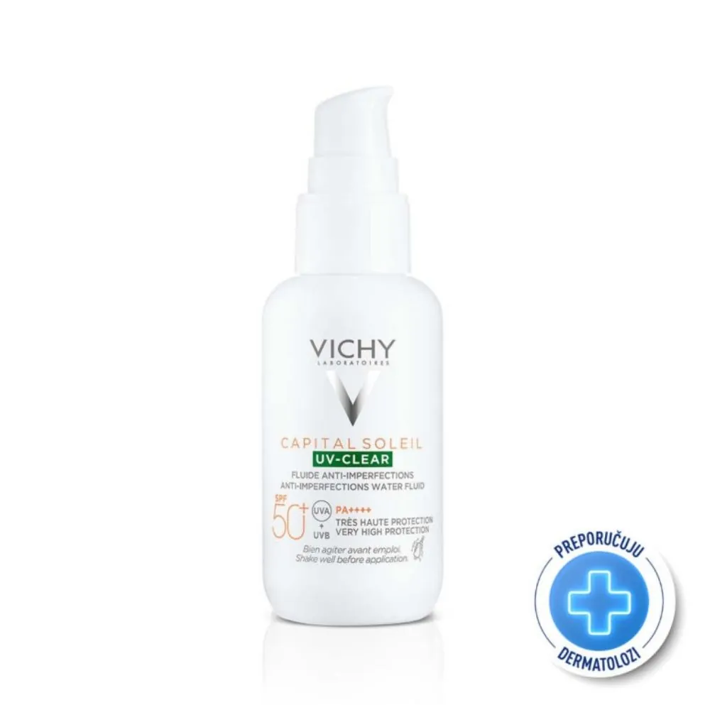 Vichy Capital Soleil UV-CLEAR fluid za zaštitu od sunca protiv nepravilnosti SPF50+ 40 ml